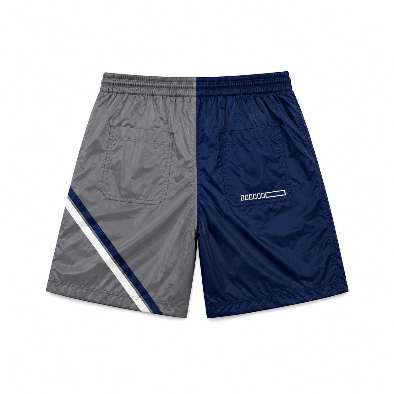 Navy Blue & Gray Sport Vmt Nylon Shorts