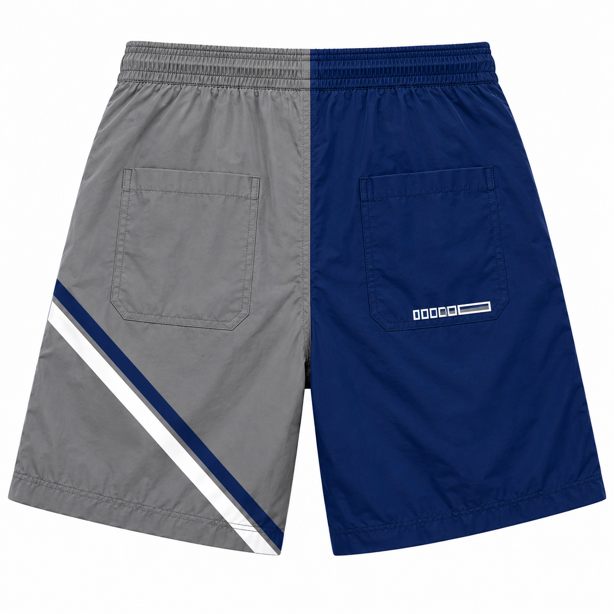 Navy Blue & Gray Vmt Nylon Shorts